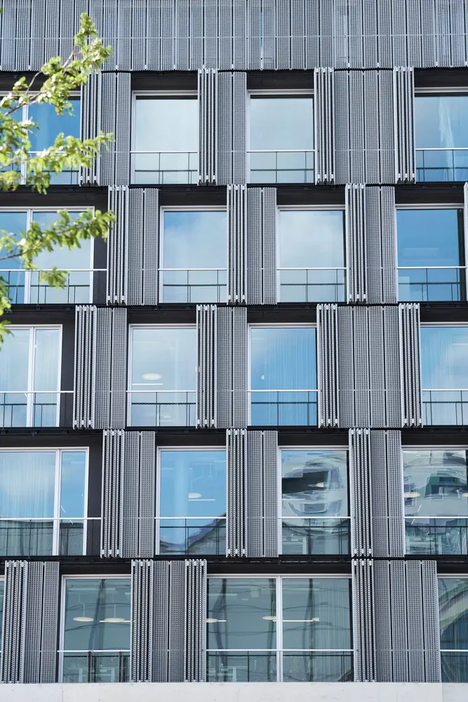 A mesh skin on a building